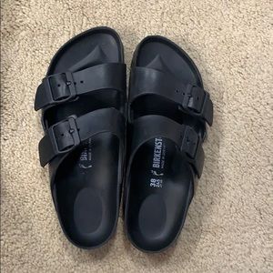 Black rubber Birkenstock’s